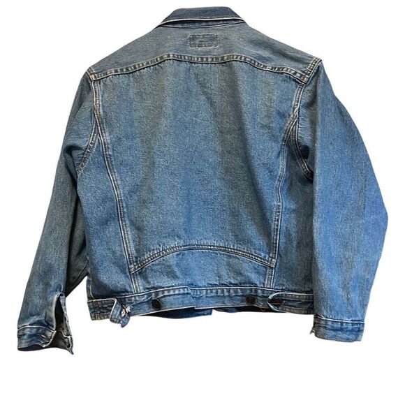 Vintage Denim Trucker Jacket, Classic Jean Jacket, Casual Stylish Outerwear - Picture 5 of 5